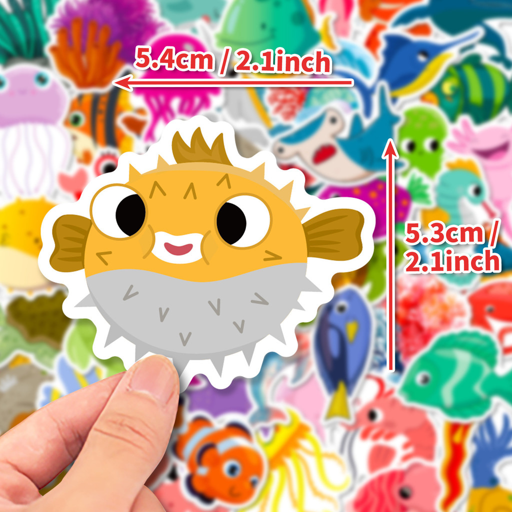 50Pcs Marine Life Stickers - C - Marine Life Aquariums recension och pris