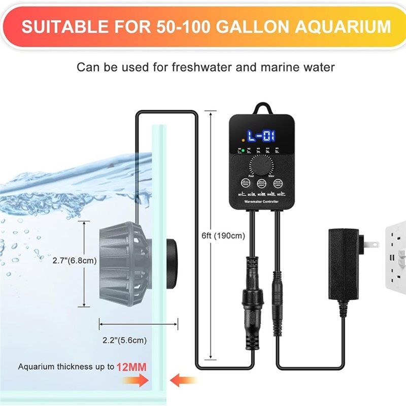 ABYN-For 50 To 100 Gallon Aqua - Powerhead Wave Maker recension och pris