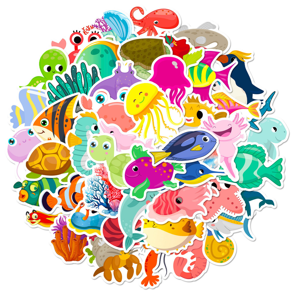50Pcs Marine Life Stickers Dol - Marine Life Aquariums recension och pris