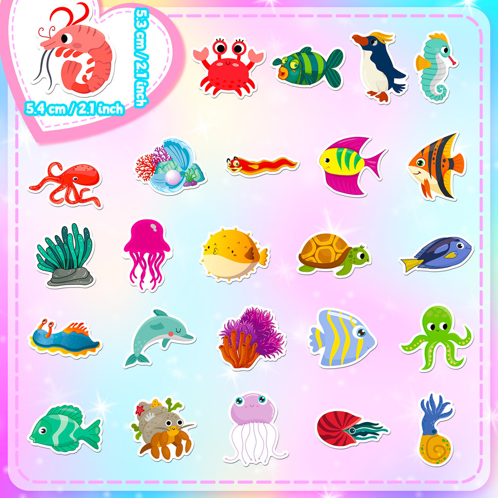 50Pcs Marine Life Stickers Dol - Marine Life Aquariums recension och pris